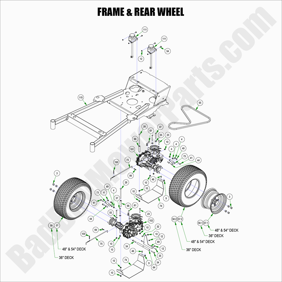 2022 Walk Behind - Frame & Rear Wheel